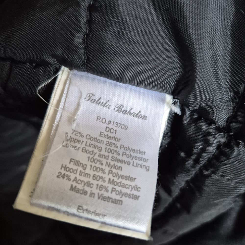 Aritzia Talula Babaton Parka Coat Size Large Black - Picture 6 of 8